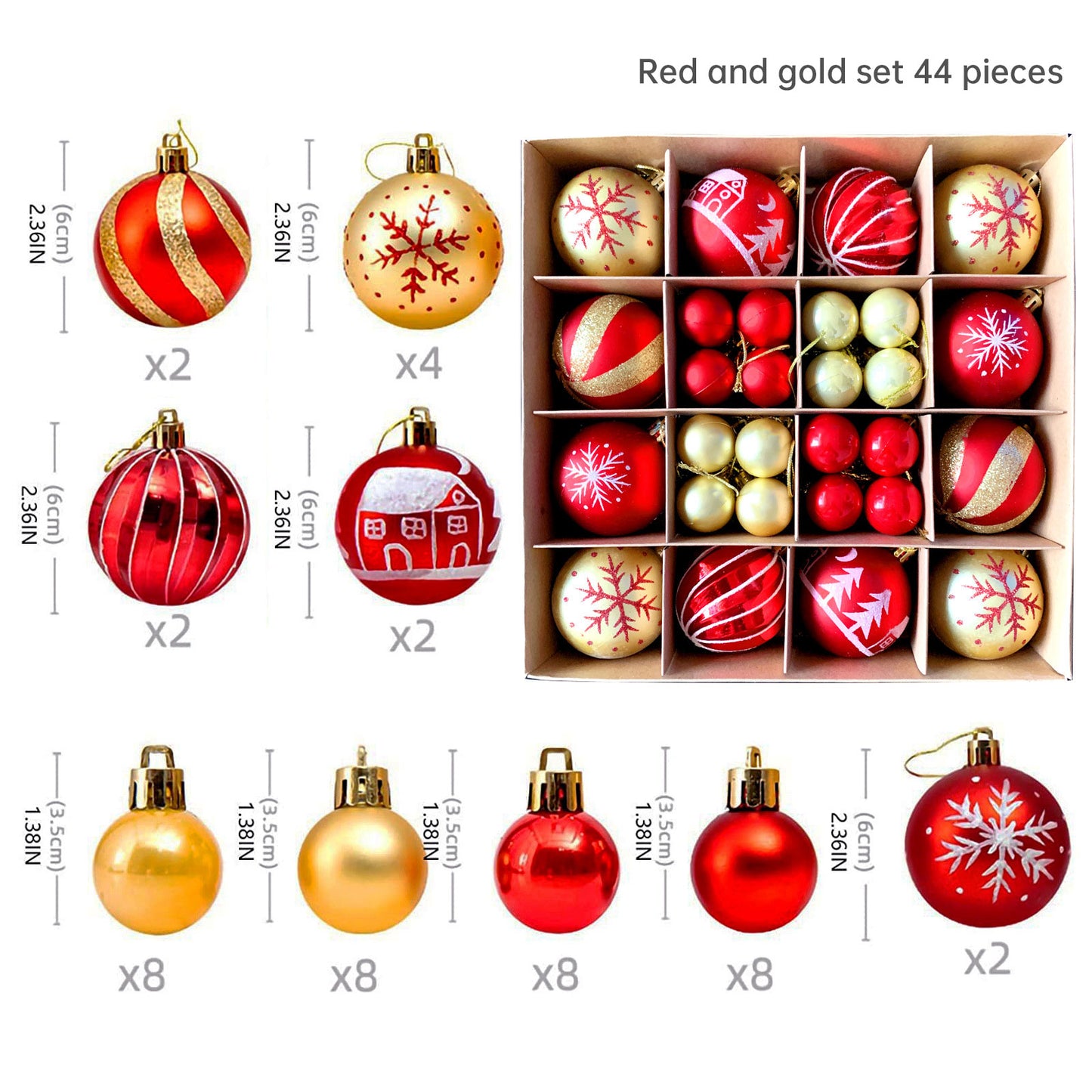 Elegant 6cm Painted Christmas Ornaments – Electroplated Holiday Tree Decor