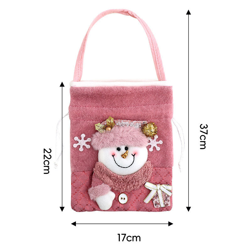 Pink Glitter Christmas Gift Bag – Festive Apple Design, Perfect for Candy & Treats