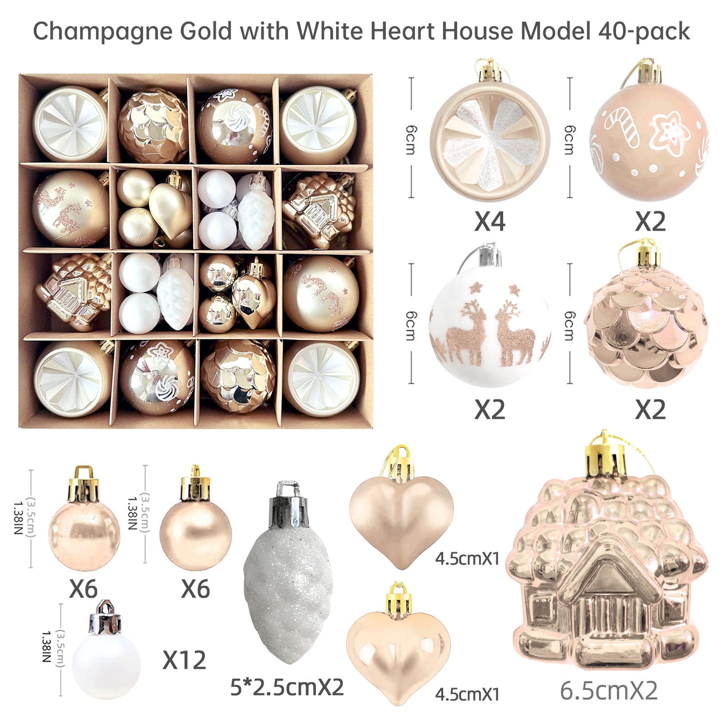 Elegant 6cm Painted Christmas Ornaments – Electroplated Holiday Tree Decor