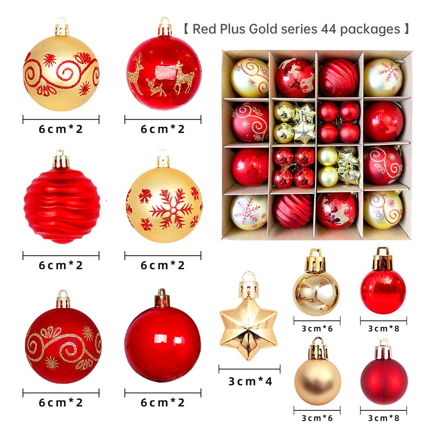 Elegant 6cm Painted Christmas Ornaments – Electroplated Holiday Tree Decor