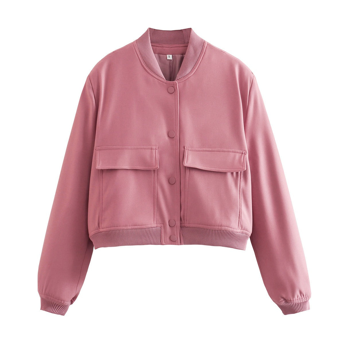 Women's Stand-Up Collar Jacket with Large Pockets