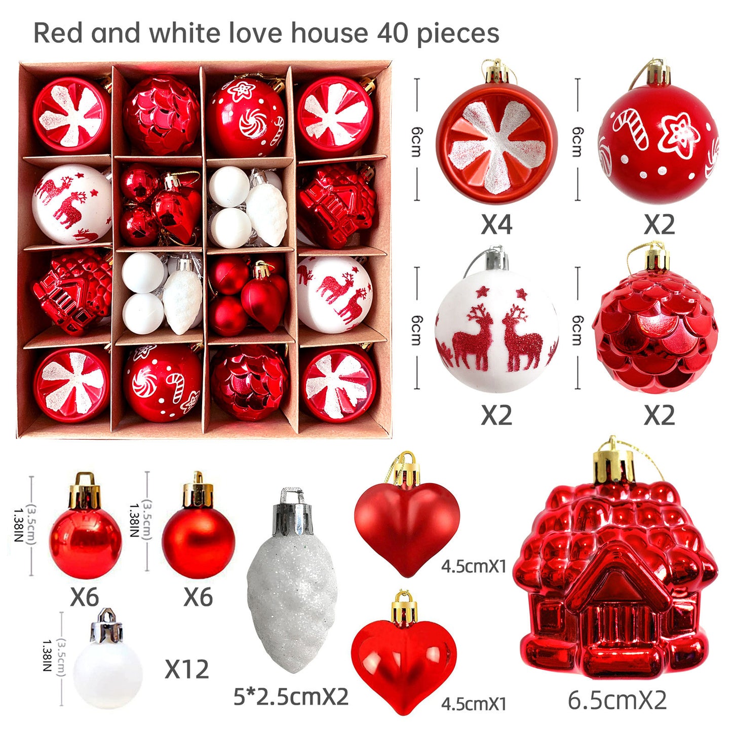 Elegant 6cm Painted Christmas Ornaments – Electroplated Holiday Tree Decor