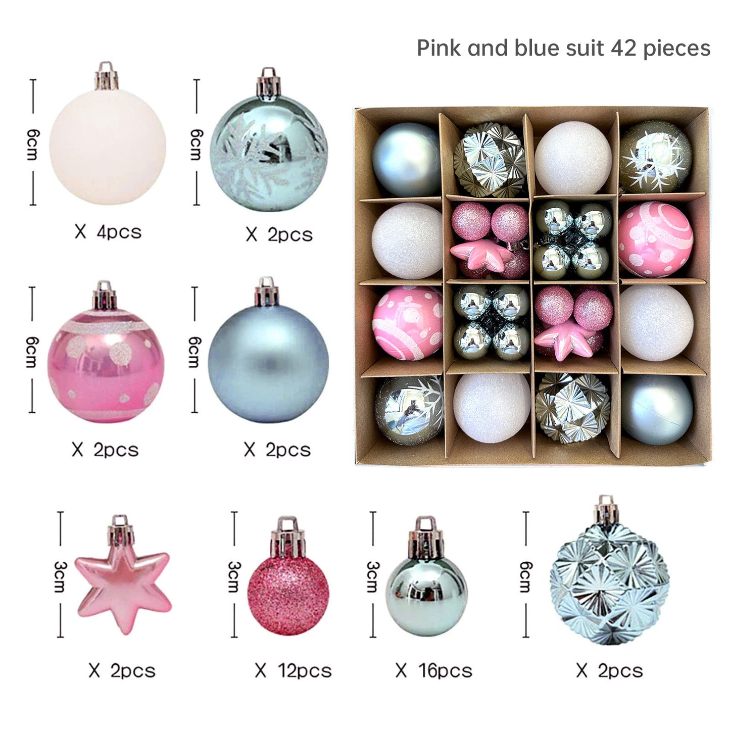 Elegant 6cm Painted Christmas Ornaments – Electroplated Holiday Tree Decor