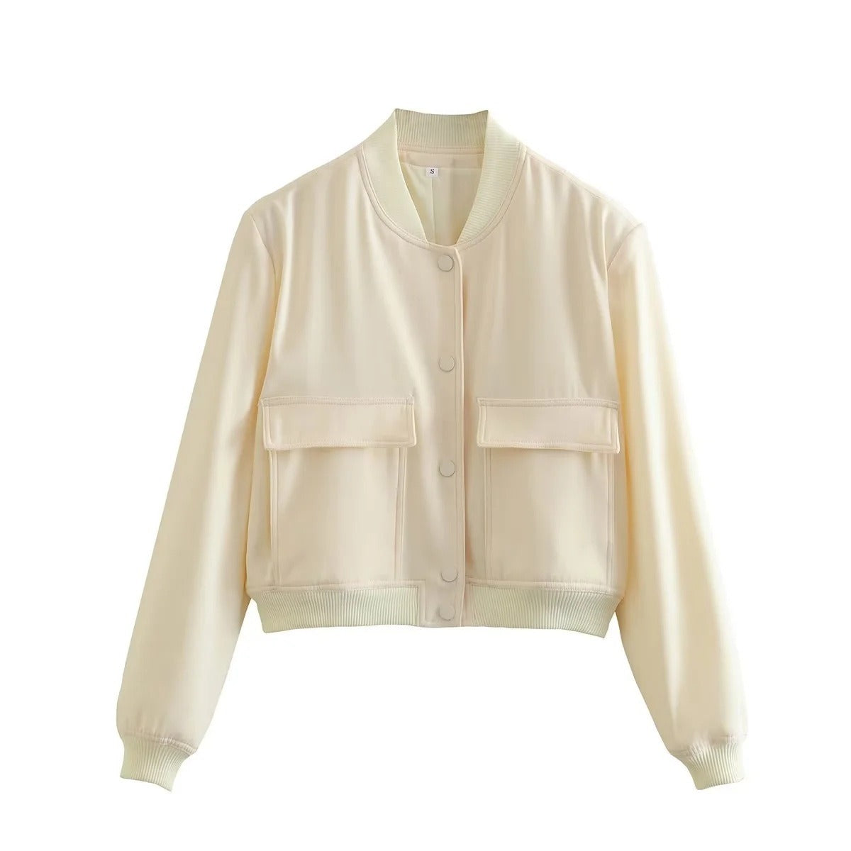 Women's Stand-Up Collar Jacket with Large Pockets