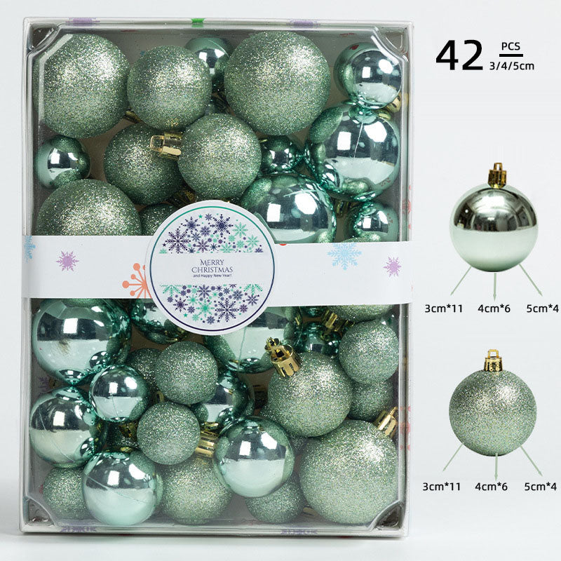 42-Piece Christmas Ball Ornament Set - 3/4/5CM Shatterproof Baubles in Color Box for Tree Decoration