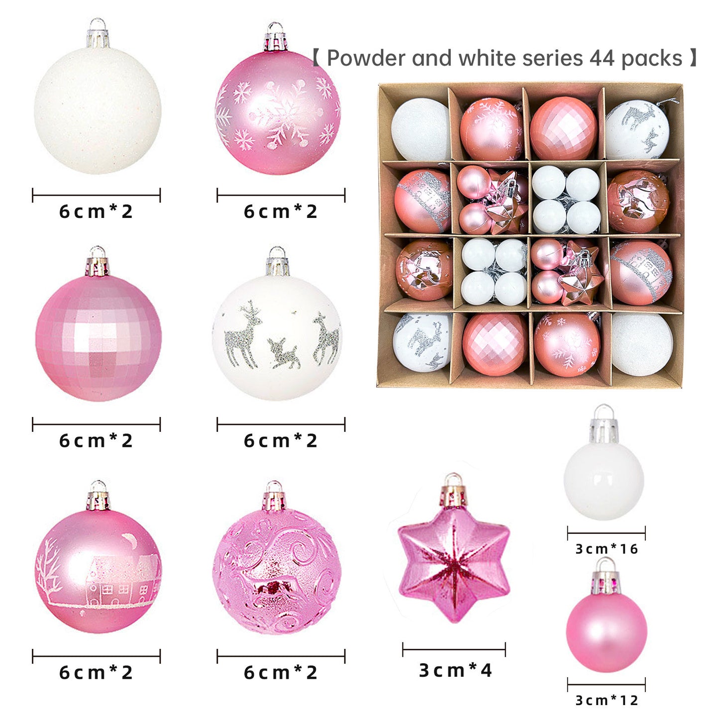 Elegant 6cm Painted Christmas Ornaments – Electroplated Holiday Tree Decor