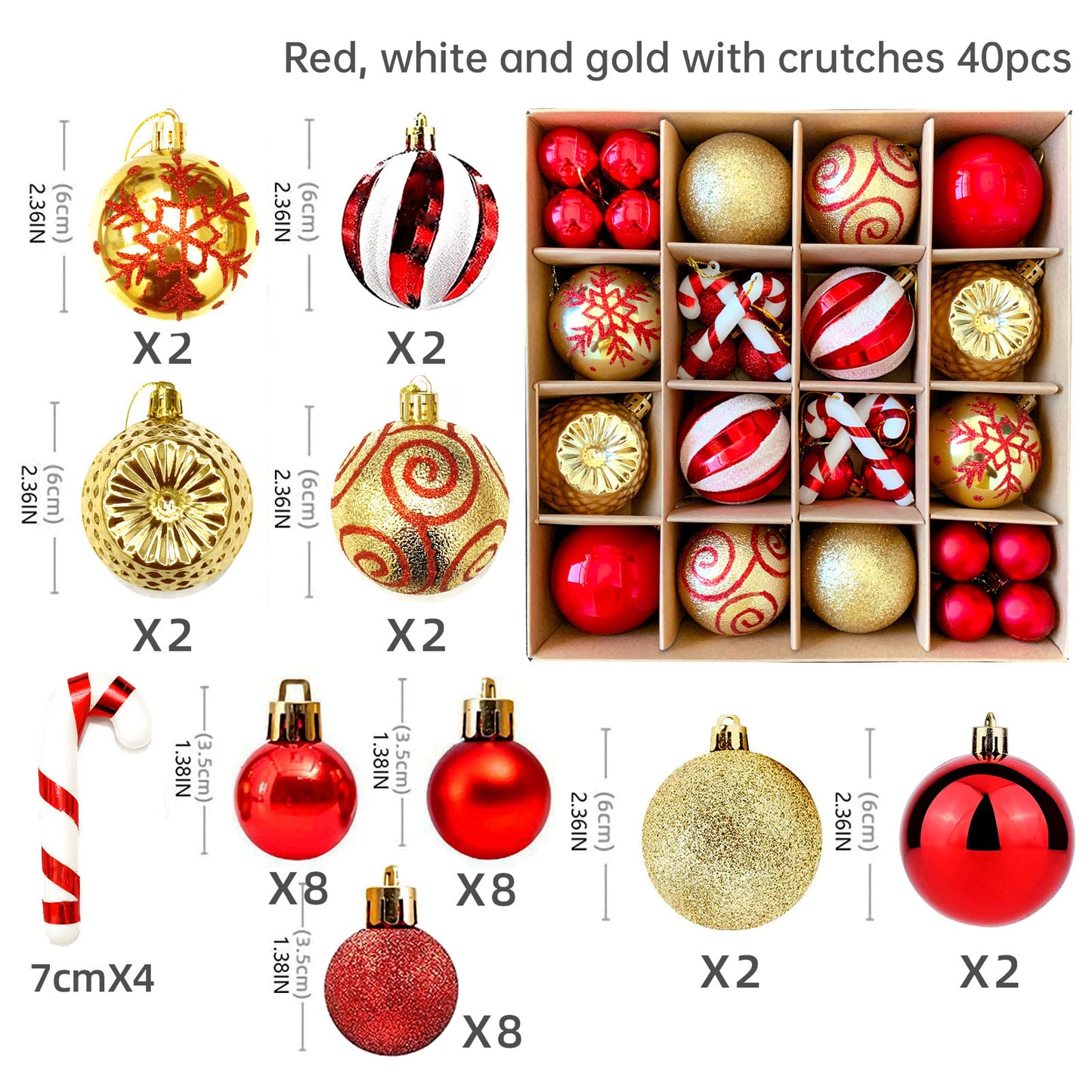 Elegant 6cm Painted Christmas Ornaments – Electroplated Holiday Tree Decor