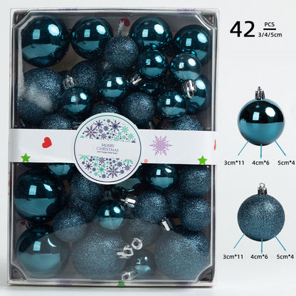 42-Piece Christmas Ball Ornament Set - 3/4/5CM Shatterproof Baubles in Color Box for Tree Decoration