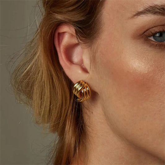 New Trend Gold-Plated Geometric Drop Earrings