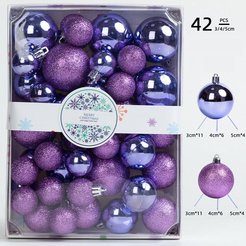 42-Piece Christmas Ball Ornament Set - 3/4/5CM Shatterproof Baubles in Color Box for Tree Decoration