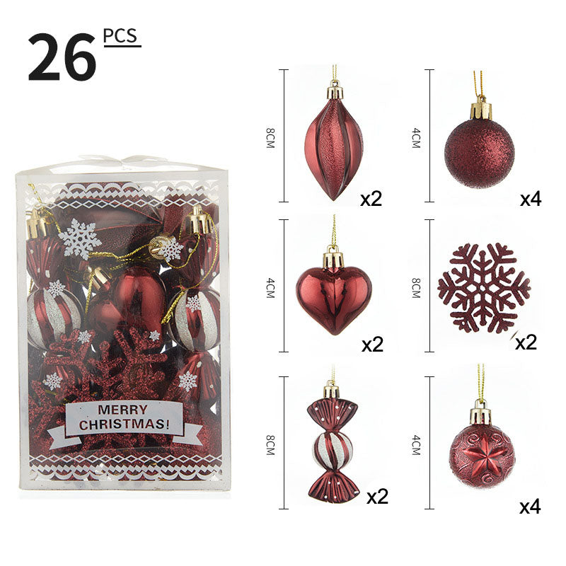 6CM Painted Alien Ball Ornament Set – Powder Snowflake Design, Christmas Tree Decorations (Set of 12)