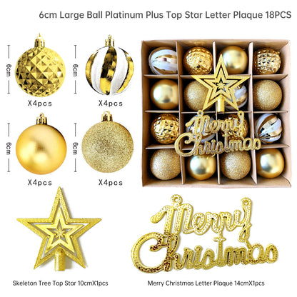 Elegant 6cm Painted Christmas Ornaments – Electroplated Holiday Tree Decor