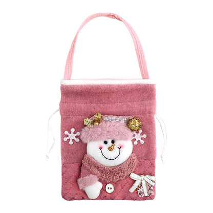 Pink Glitter Christmas Gift Bag – Festive Apple Design, Perfect for Candy & Treats