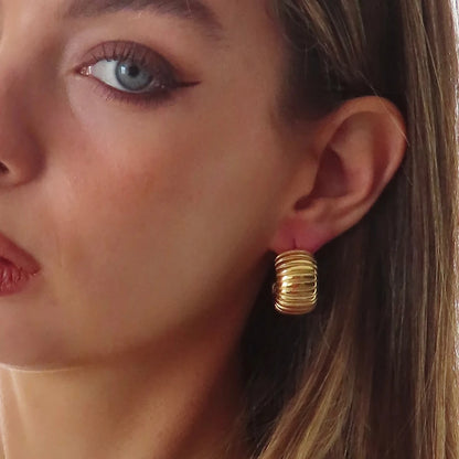 Lisa – Waterproof Gold-Plated Chunky Zircon Drop Earrings