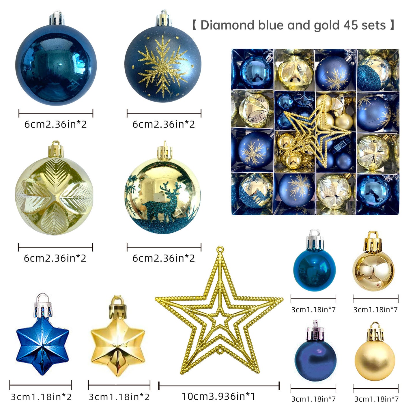 Elegant 6cm Painted Christmas Ornaments – Electroplated Holiday Tree Decor