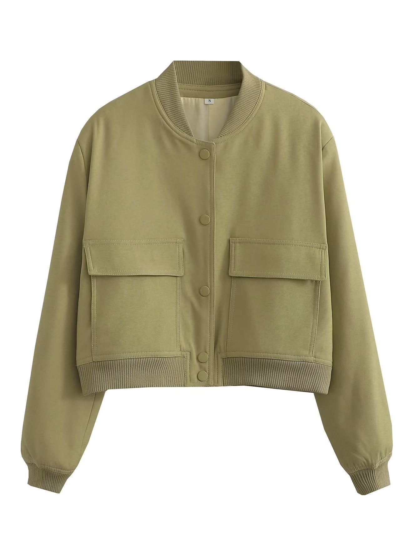 Women's Stand-Up Collar Jacket with Large Pockets