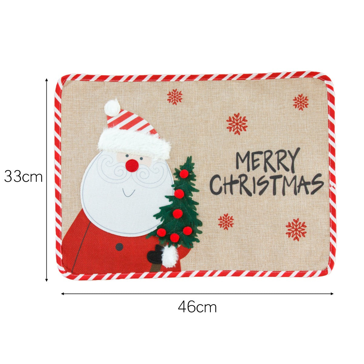 Embroidered Santa Claus & Snowman Christmas Meal Mat