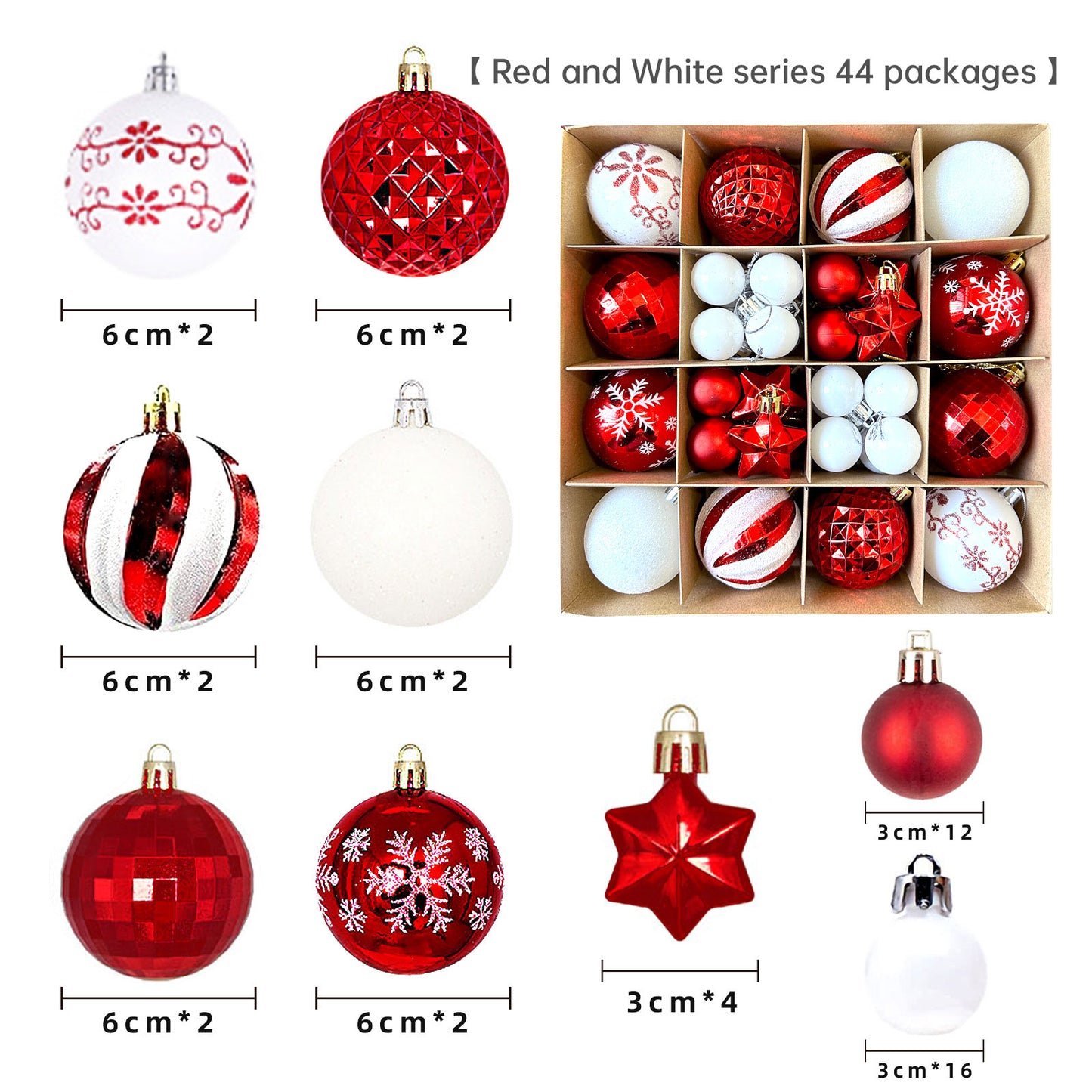 Elegant 6cm Painted Christmas Ornaments – Electroplated Holiday Tree Decor