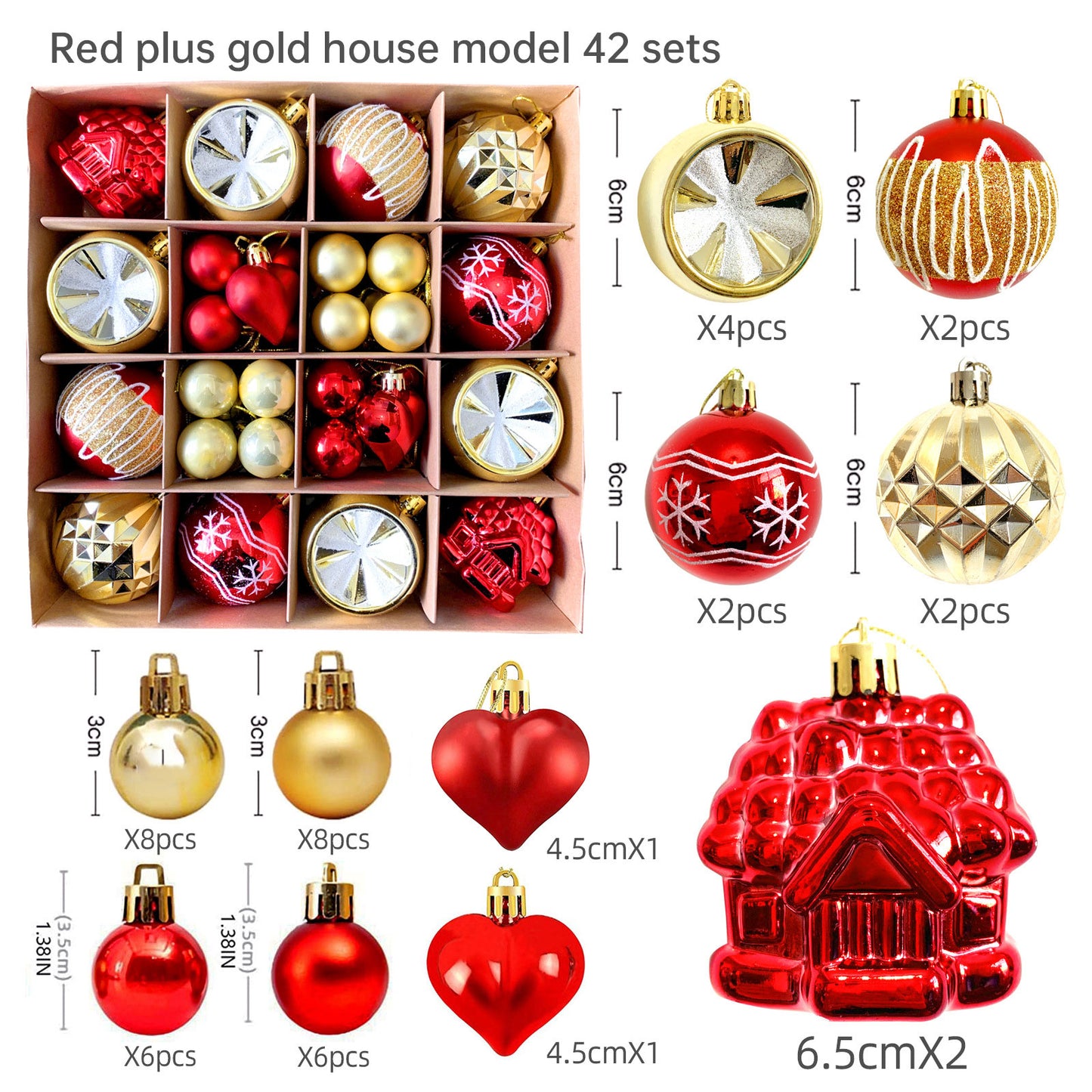 Elegant 6cm Painted Christmas Ornaments – Electroplated Holiday Tree Decor