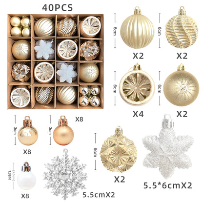 Elegant 6cm Painted Christmas Ornaments – Electroplated Holiday Tree Decor