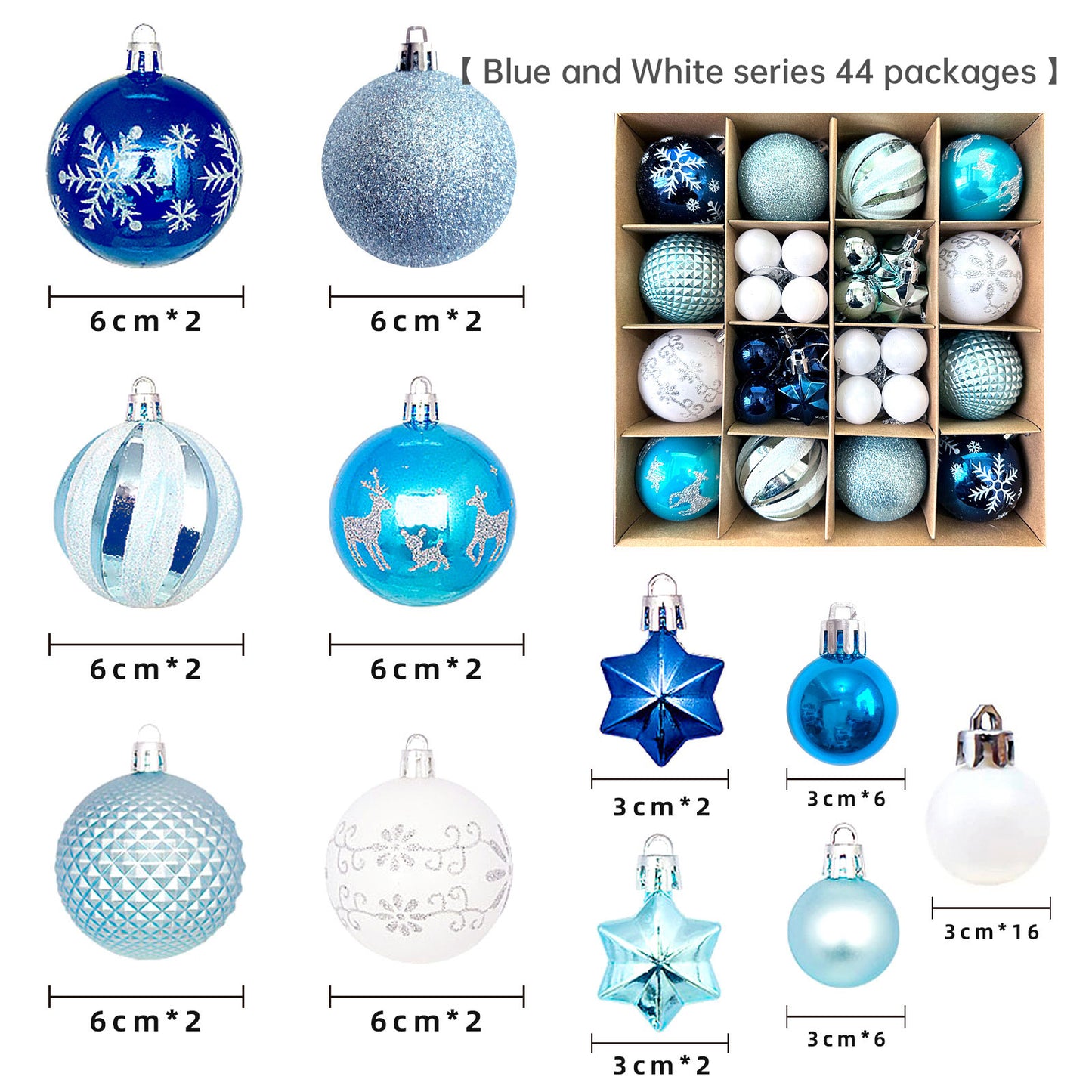 Elegant 6cm Painted Christmas Ornaments – Electroplated Holiday Tree Decor