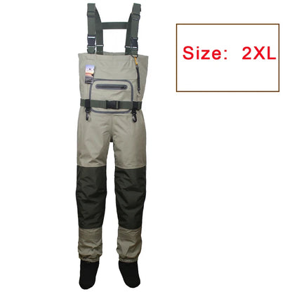 Durable & Comfortable Fishing Waders – Breathable Stocking Foot Chest Wader Kit for Men and Women