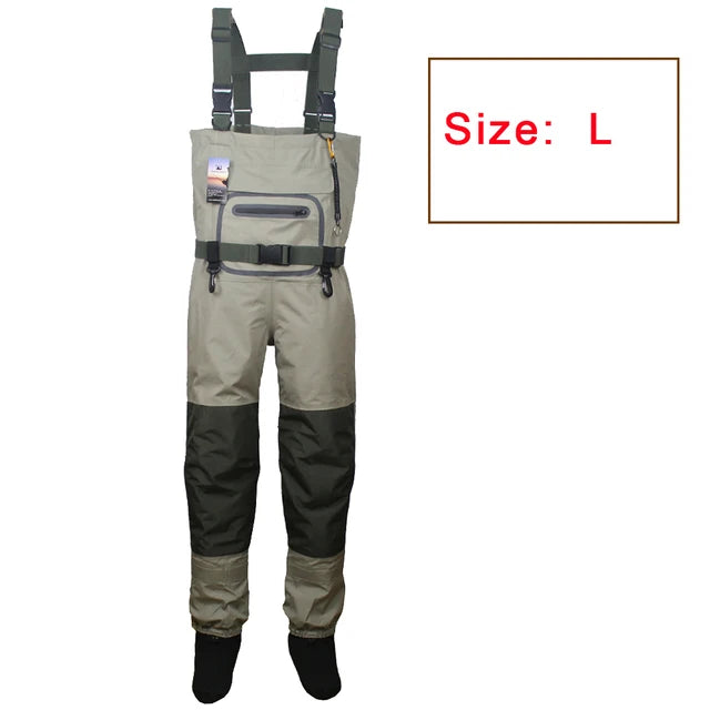 Durable & Comfortable Fishing Waders – Breathable Stocking Foot Chest Wader Kit for Men and Women