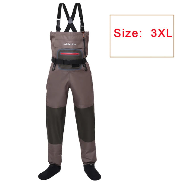 Durable & Comfortable Fishing Waders – Breathable Stocking Foot Chest Wader Kit for Men and Women