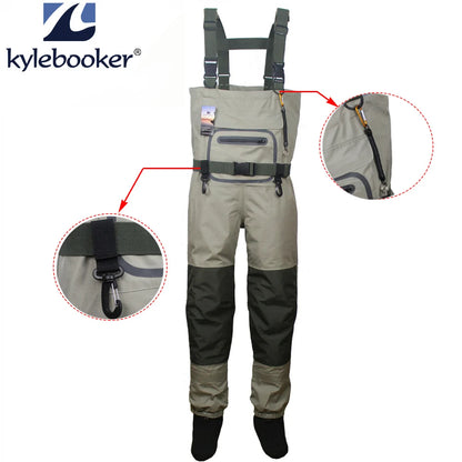 Durable & Comfortable Fishing Waders – Breathable Stocking Foot Chest Wader Kit for Men and Women