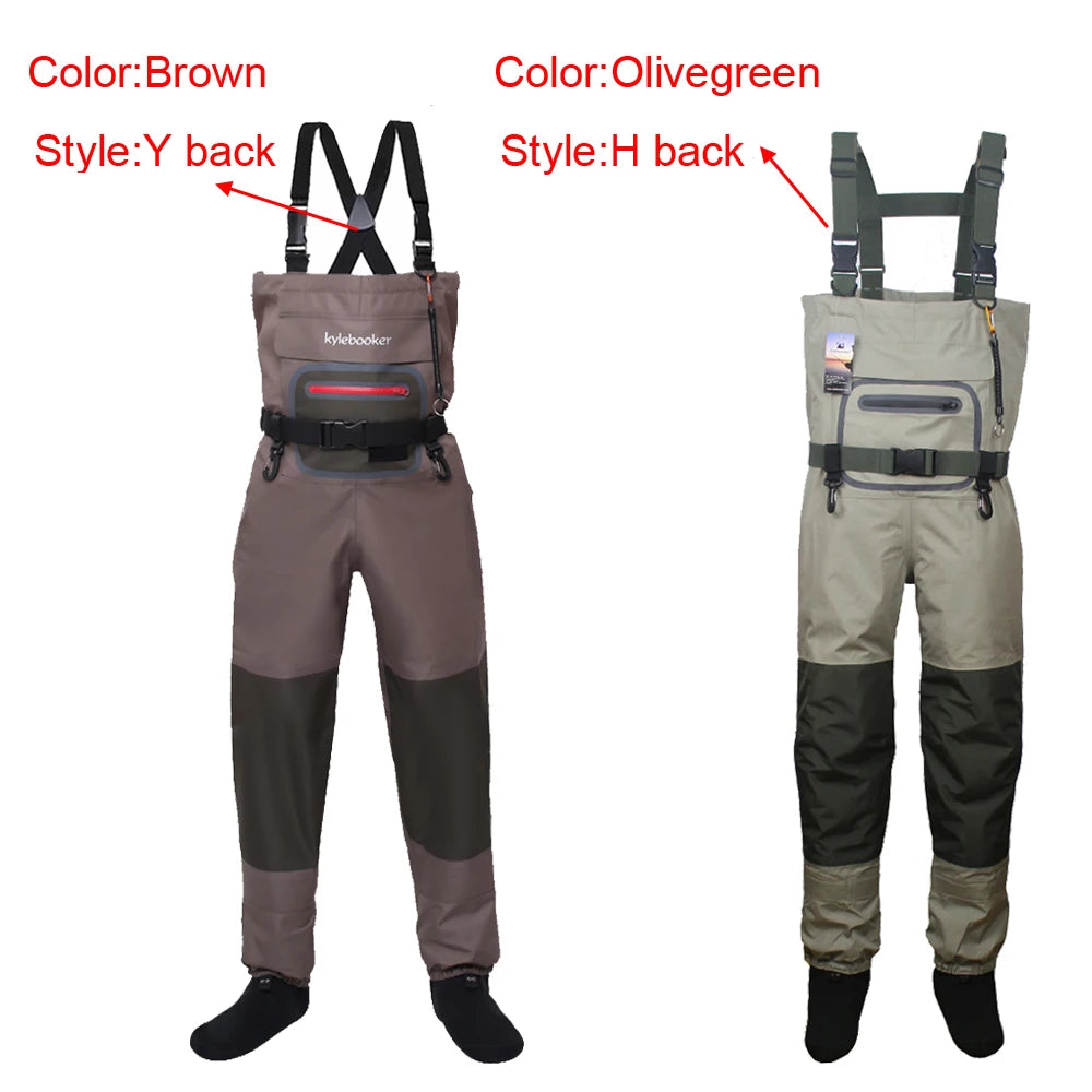 Durable & Comfortable Fishing Waders – Breathable Stocking Foot Chest Wader Kit for Men and Women