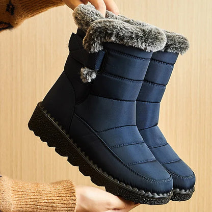 Women's Winter Boots – Waterproof, Fur-Lined Ankle Boots with Low Heels