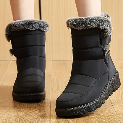 Women's Winter Boots – Waterproof, Fur-Lined Ankle Boots with Low Heels