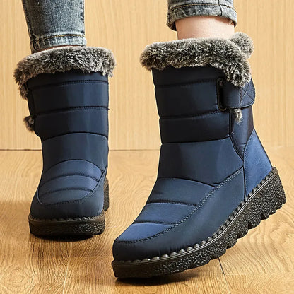 Women's Winter Boots – Waterproof, Fur-Lined Ankle Boots with Low Heels